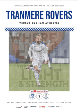 Tranmere Rovers v Oldham Athletic Match Programme 2021-02-20